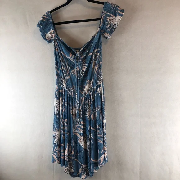 O’Neil small  Floral blue multicolor romper off shoulder - Picture 4 of 6